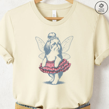 Shih Tzu Fairy T-Shirt Natural Taco-Dog
