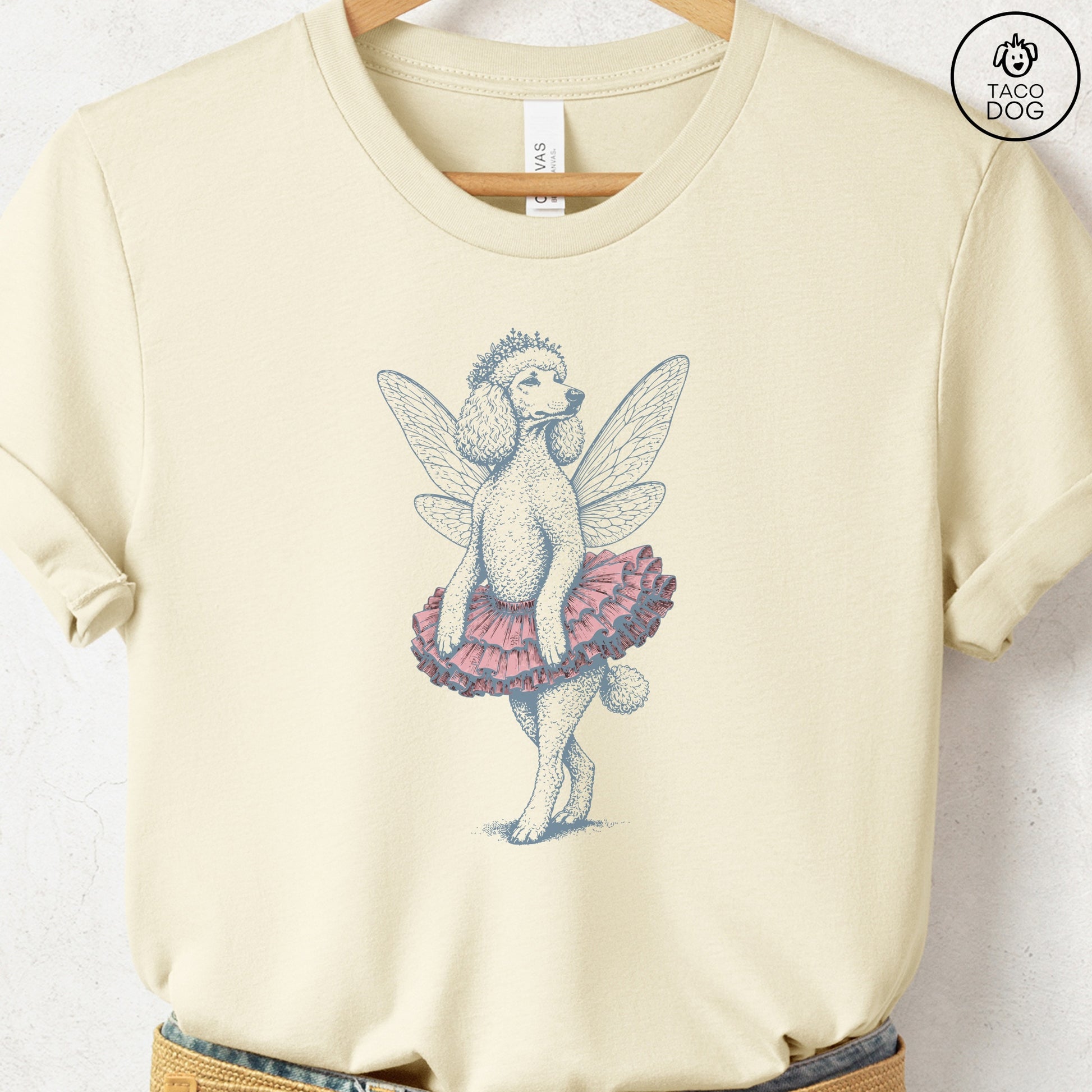 Poodle Fairy T-Shirt Natural S Taco-Dog