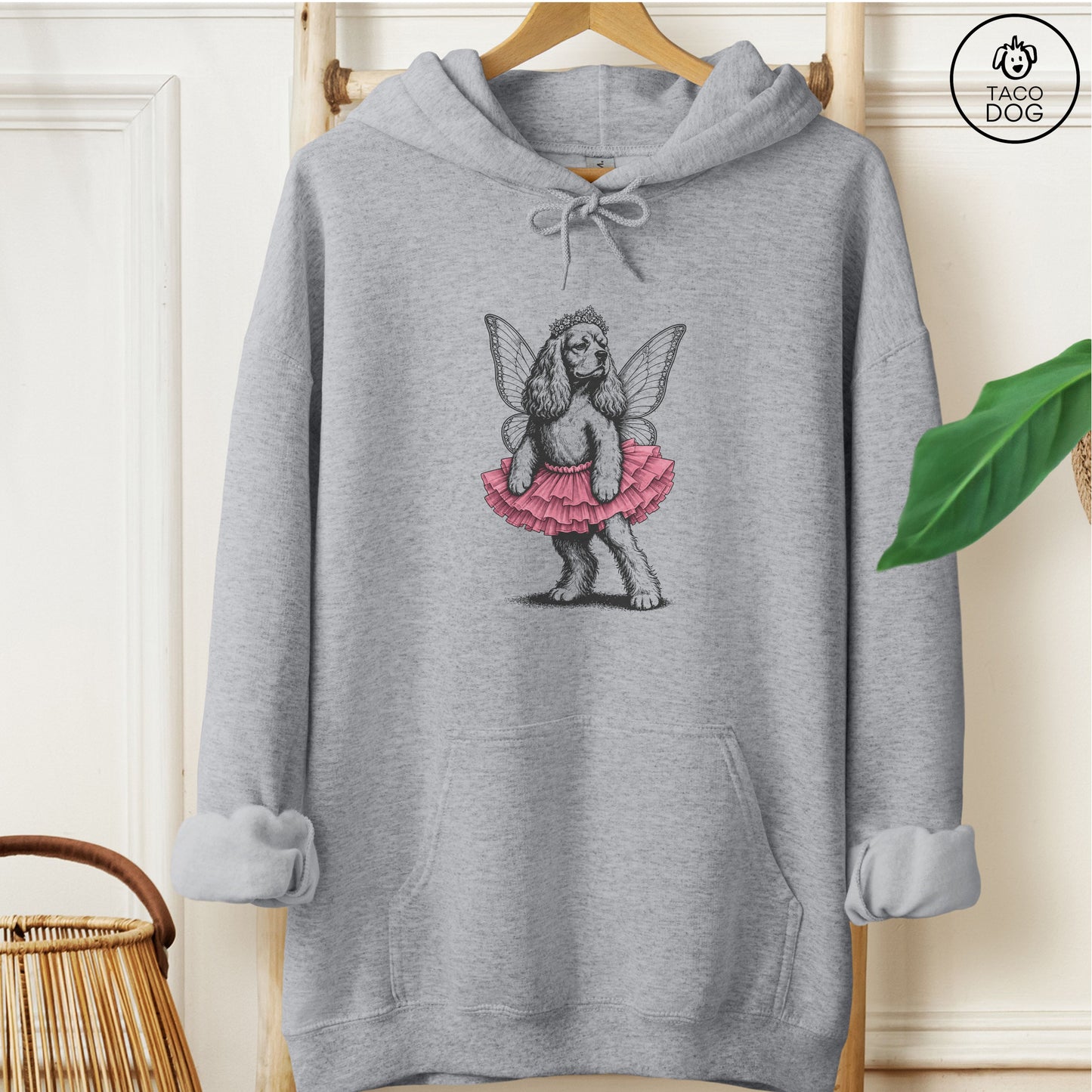 Cocker Spaniel Fairy American Hoodie Graphite Heather Taco-Dog