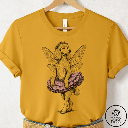 Poodle Fairy Black Ink T-Shirt Mustard S Taco-Dog