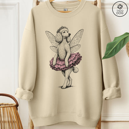 Poodle Fairy Black Ink Sweatshirt Sand M Taco-Dog