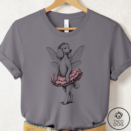 Poodle Fairy Black Ink T-Shirt Storm Taco-Dog
