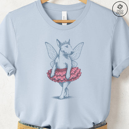 Bull Terrier Fairy T-Shirt Light Blue Taco-Dog