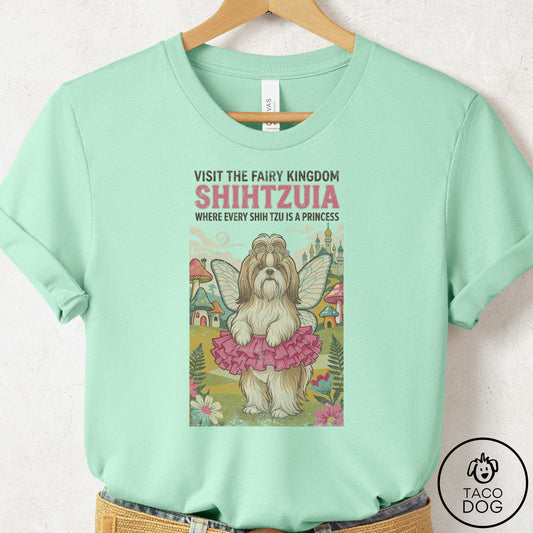 Shih Tzu Fairy Kingdom T-Shirt Mint Taco-Dog