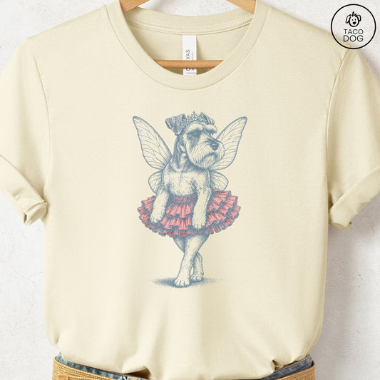 Schnauzer Fairy T-Shirt Natural Taco-Dog