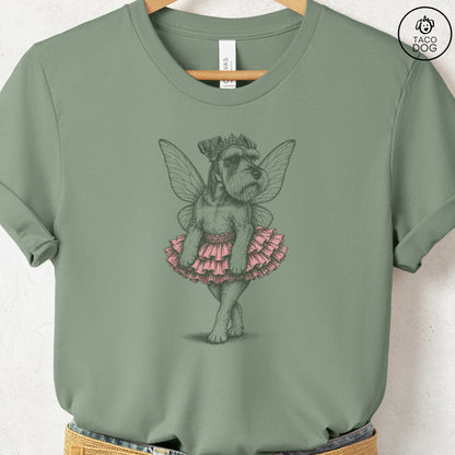 Schnauzer Fairy T-Shirt Sage Taco-Dog