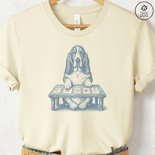 Basset Hound Fall Tarot T-Shirt Natural Taco-Dog