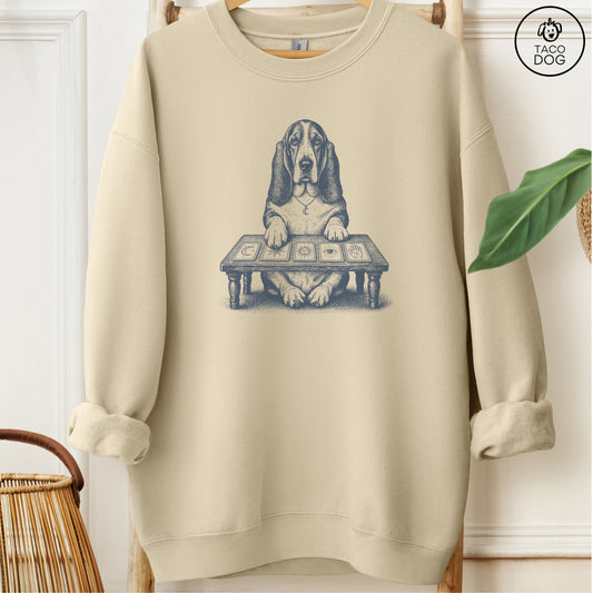 Basset Hound Fall Tarot Sweatshirt Sand Taco-Dog