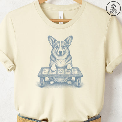 Corgi Fall Tarot T-Shirt Natural Taco-Dog