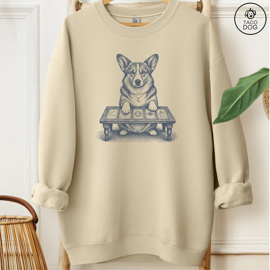 Corgi Fall Tarot Sweatshirt Sand Taco-Dog