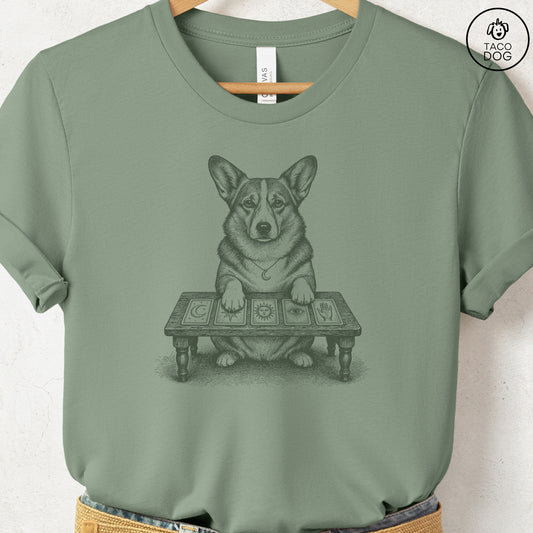 Corgi Fall Tarot T-Shirt Sage Taco-Dog