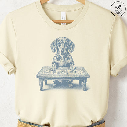 Dachshund Fall Tarot T-Shirt Natural Taco-Dog