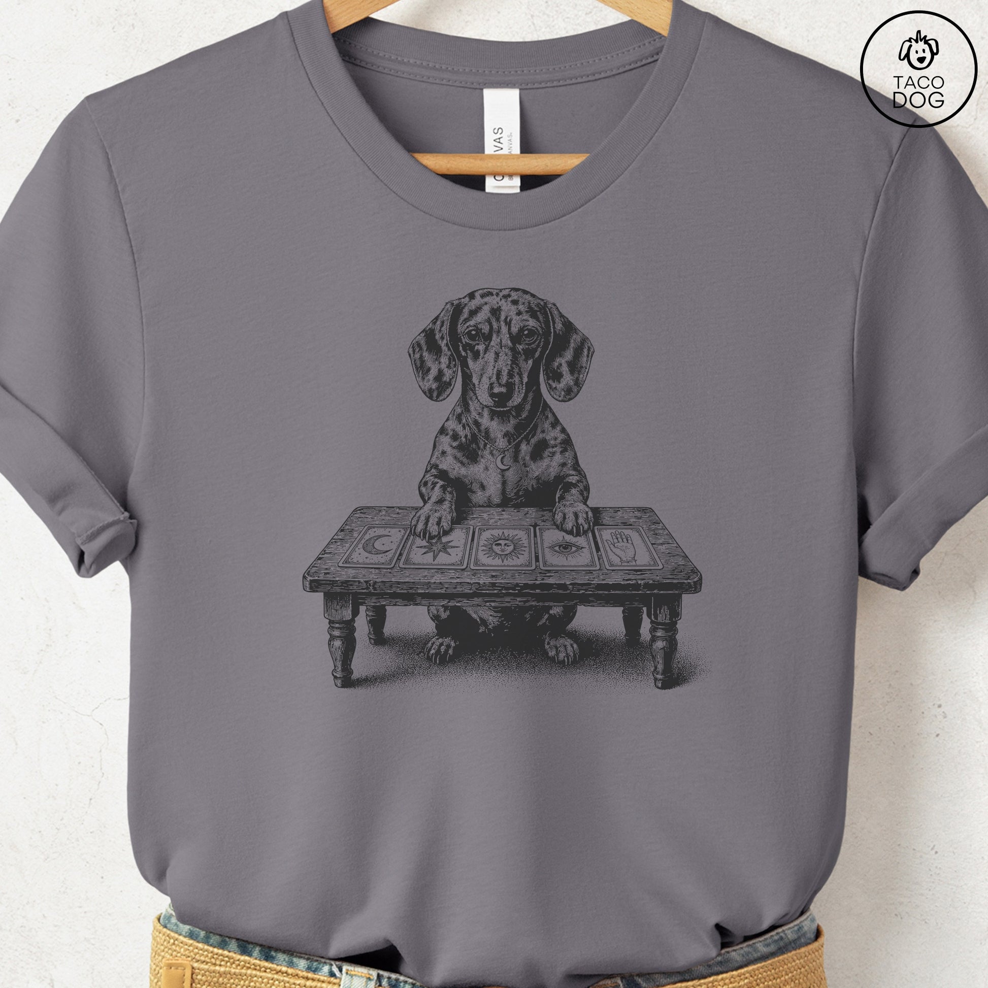 Dachshund Fall Tarot T-Shirt Storm Taco-Dog