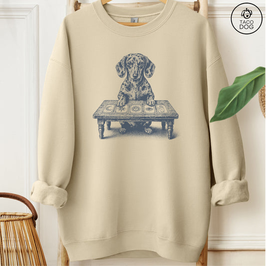 Dachshund Fall Tarot Sweatshirt Sand Taco-Dog