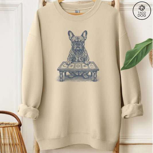 French Bulldog Frenchie Fall Tarot Sweatshirt Sand Taco-Dog