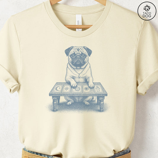 Pug Fall Tarot T-Shirt Natural Taco-Dog