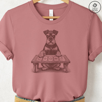 Schnauzer Fall Tarot T-Shirt Heather Mauve Taco-Dog