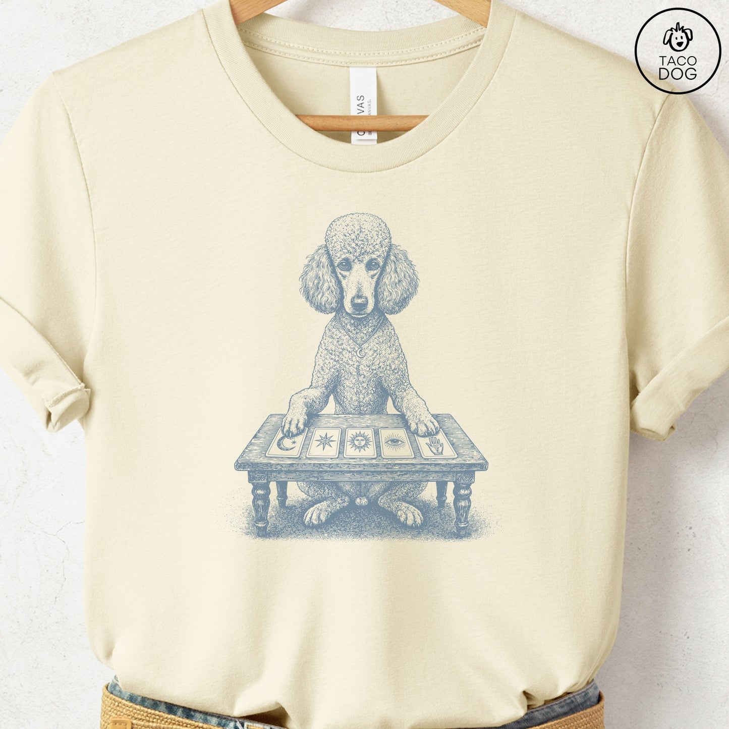 Poodle Fall Tarot T-Shirt Natural Taco-Dog
