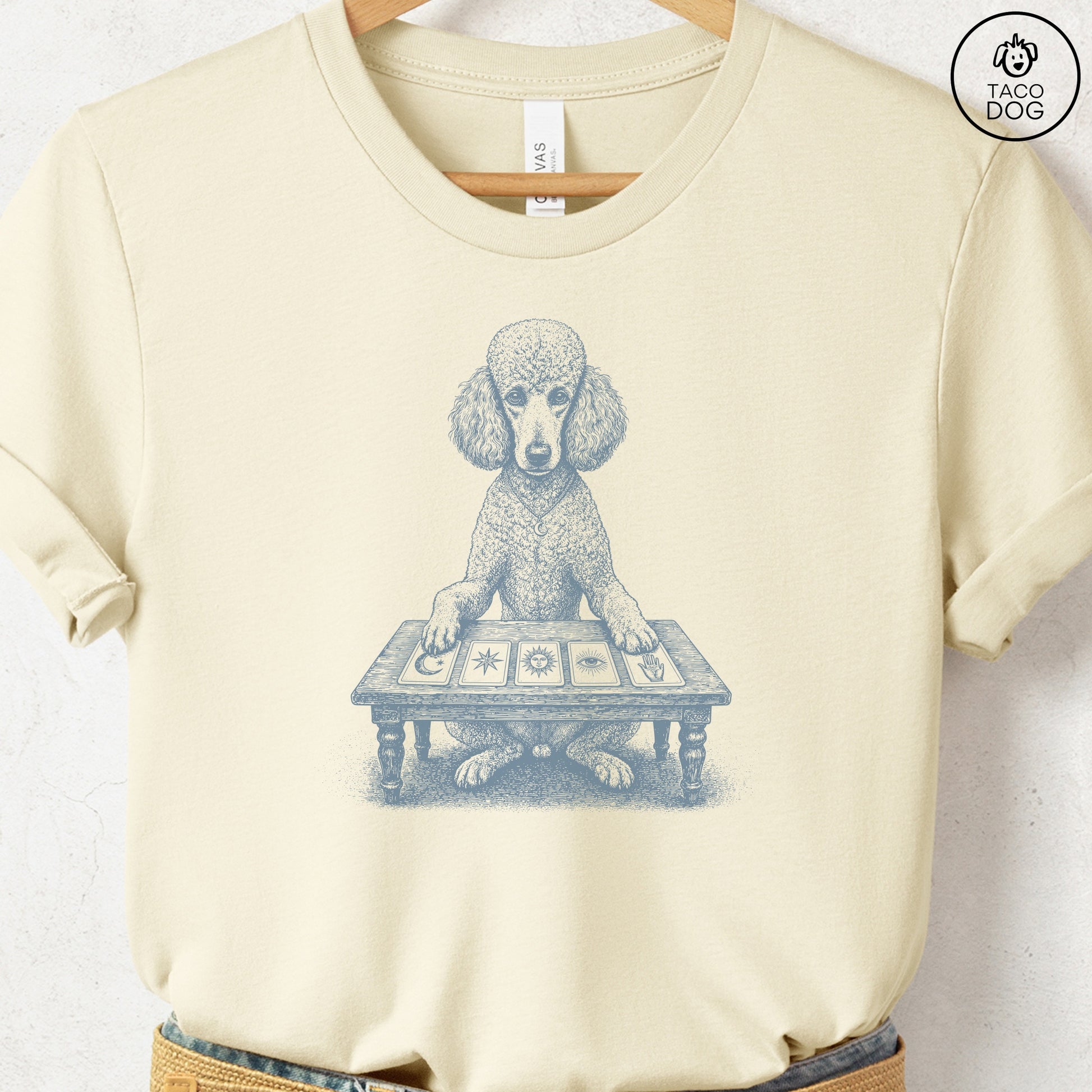 Poodle Fall Tarot T-Shirt Natural Taco-Dog