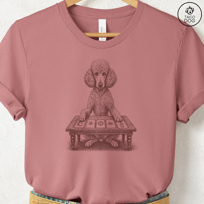 Poodle Fall Tarot T-Shirt Heather Mauve Taco-Dog