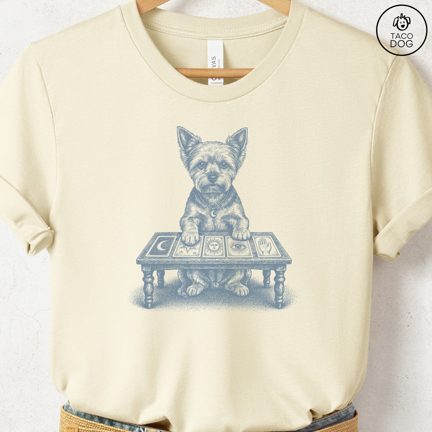 Yorkshire Terrier Yorkie Fall Tarot T-Shirt Natural Taco-Dog
