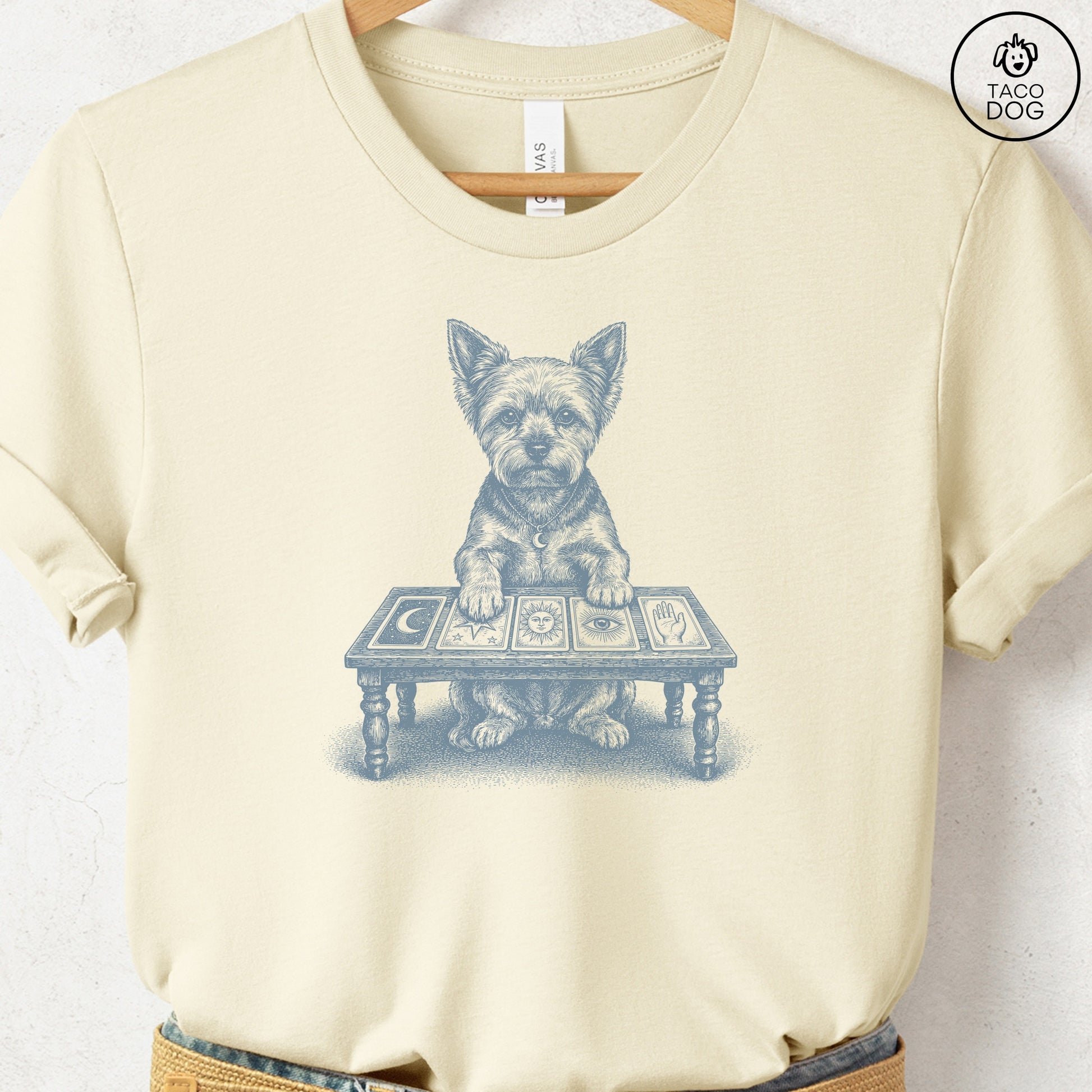 Yorkshire Terrier Yorkie Fall Tarot T-Shirt Natural Taco-Dog