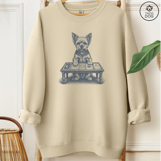 Yorkshire Terrier Yorkie Fall Tarot Sweatshirt Sand Taco-Dog