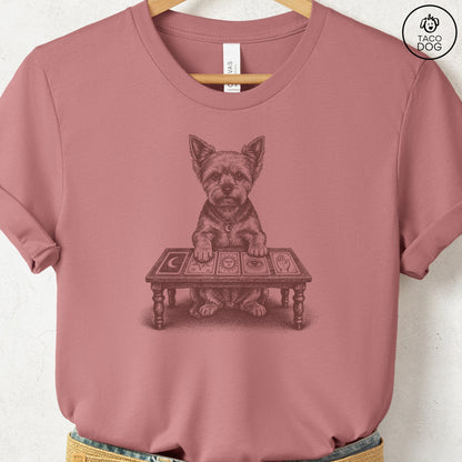 Yorkshire Terrier Yorkie Fall Tarot T-Shirt Heather Mauve Taco-Dog