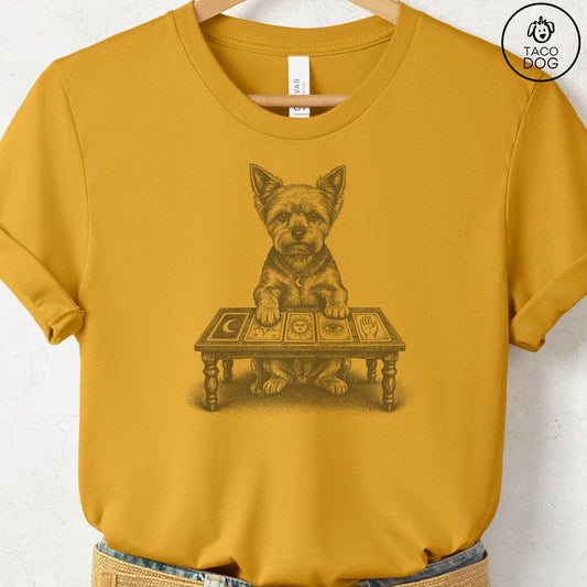 Yorkshire Terrier Yorkie Fall Tarot T-Shirt Mustard Taco-Dog