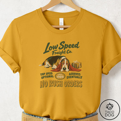 Basset Hound Family Business T-Shirt Mustard Taco-Dog