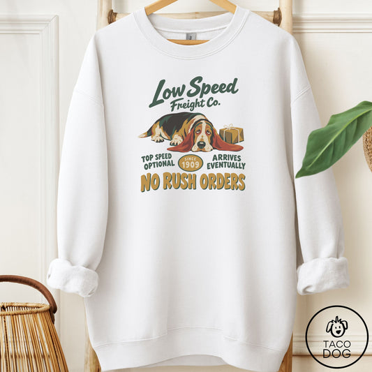 Basset Hound Family Business Sweatshirt White Taco-Dog