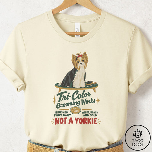Biewer Terrier Family Business T-Shirt Natural Taco-Dog