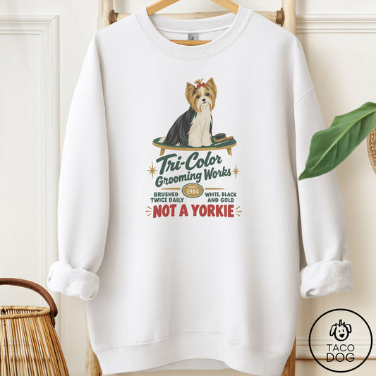Biewer Terrier Family Business Sweatshirt White Taco-Dog