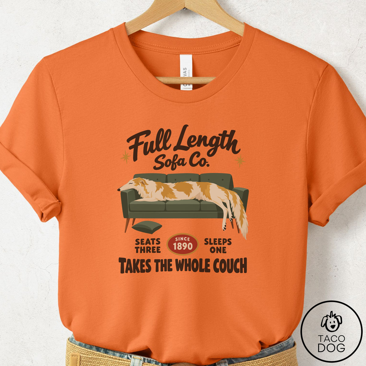 Borzoi Family Business T-Shirt Burnt Orange Taco-Dog