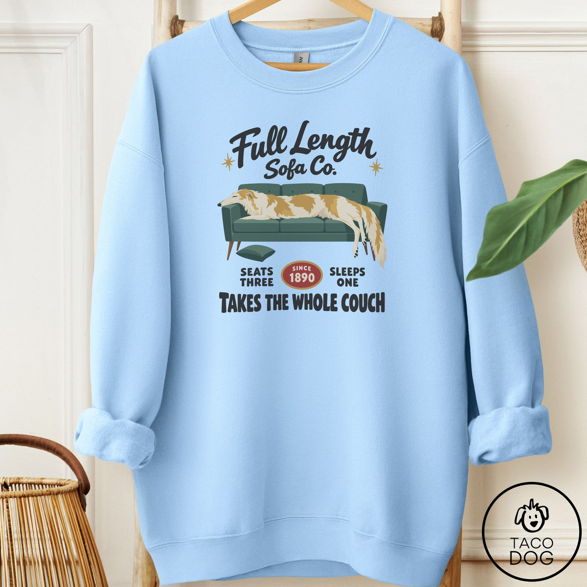 Borzoi Family Business Sweatshirt Light Blue Taco-Dog