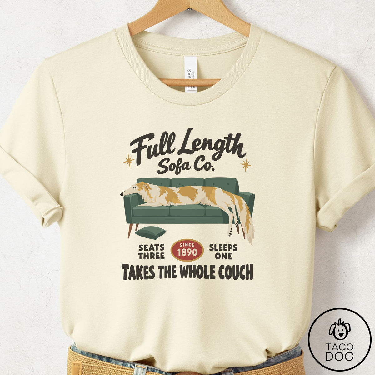 Borzoi Family Business T-Shirt Natural Taco-Dog