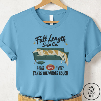 Borzoi Family Business T-Shirt Ocean Blue Taco-Dog