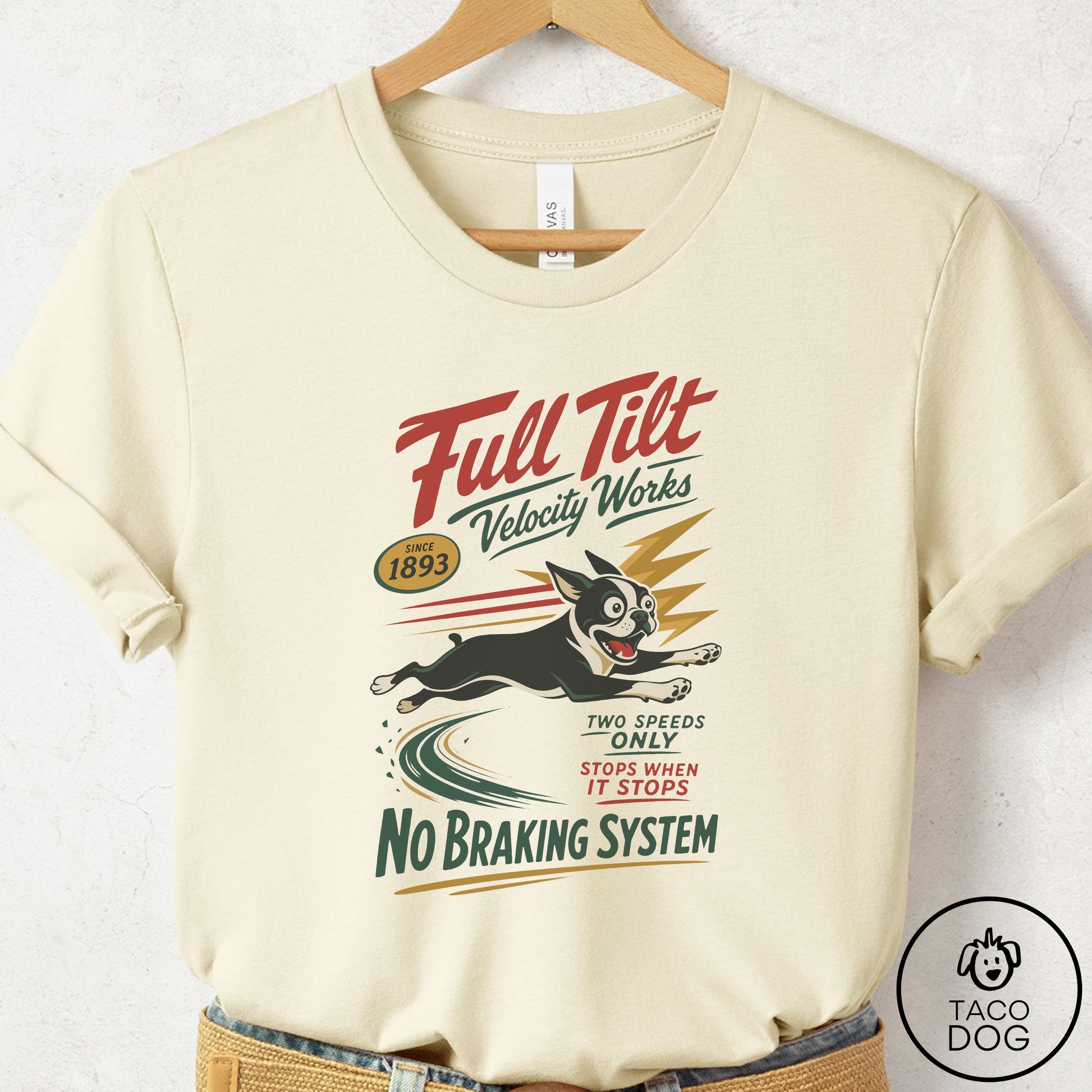 Boston Terrier Family Business T-Shirt Natural Taco-Dog
