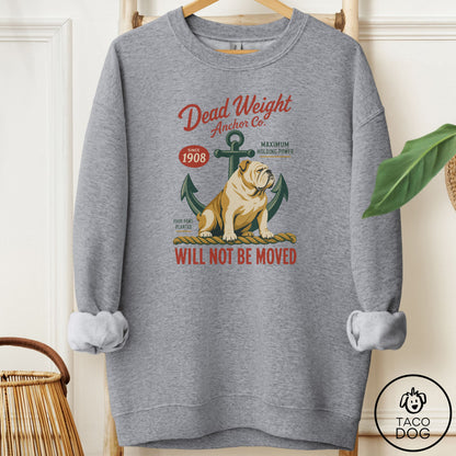 English Bulldog Family Business Sweatshirt Graphite Heather Taco-Dog