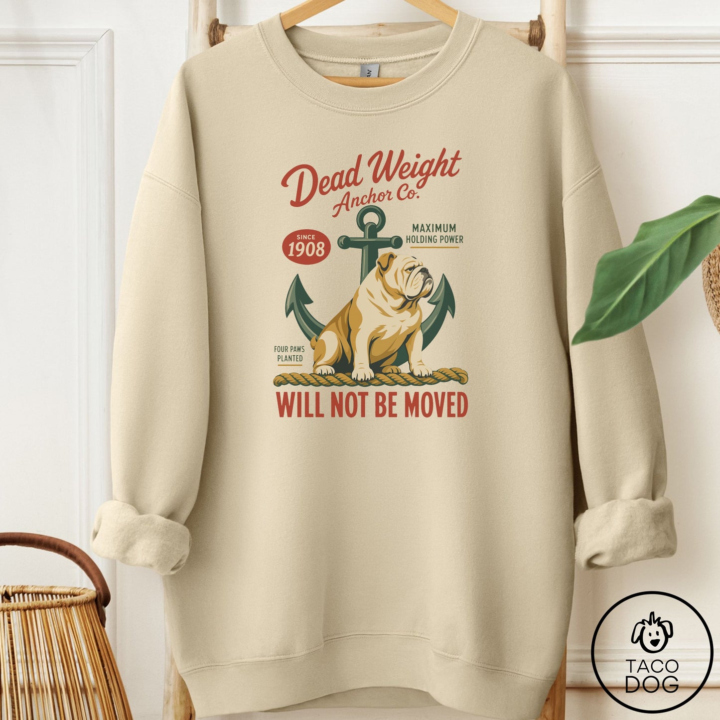 English Bulldog Family Business Sweatshirt Sand Taco-Dog