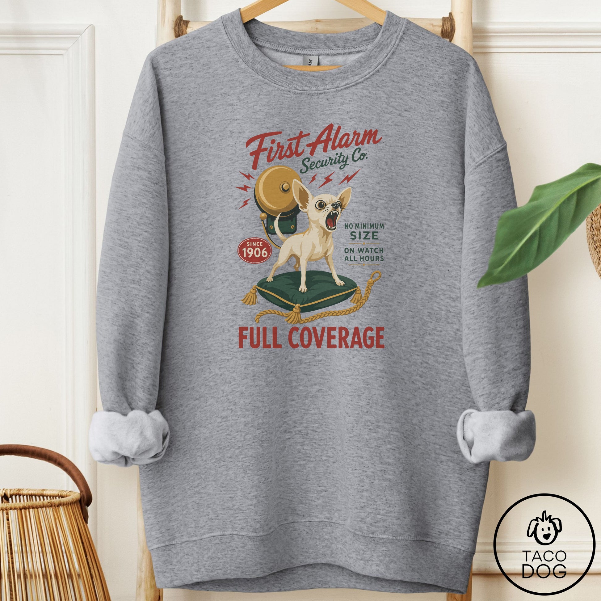 Chihuahua Family Business Sweatshirt Graphite Heather Taco-Dog