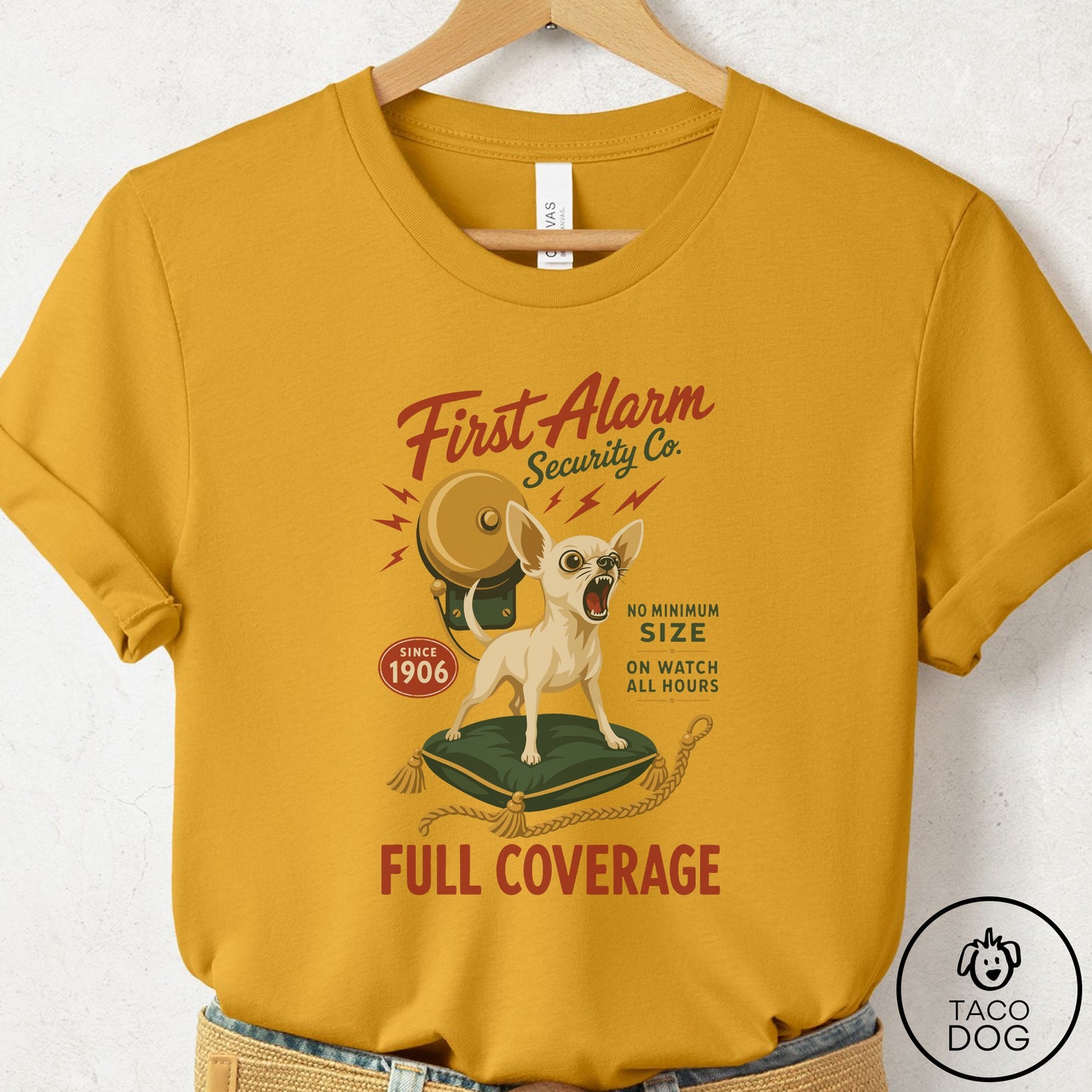 Chihuahua Family Business T-Shirt Mustard Taco-Dog