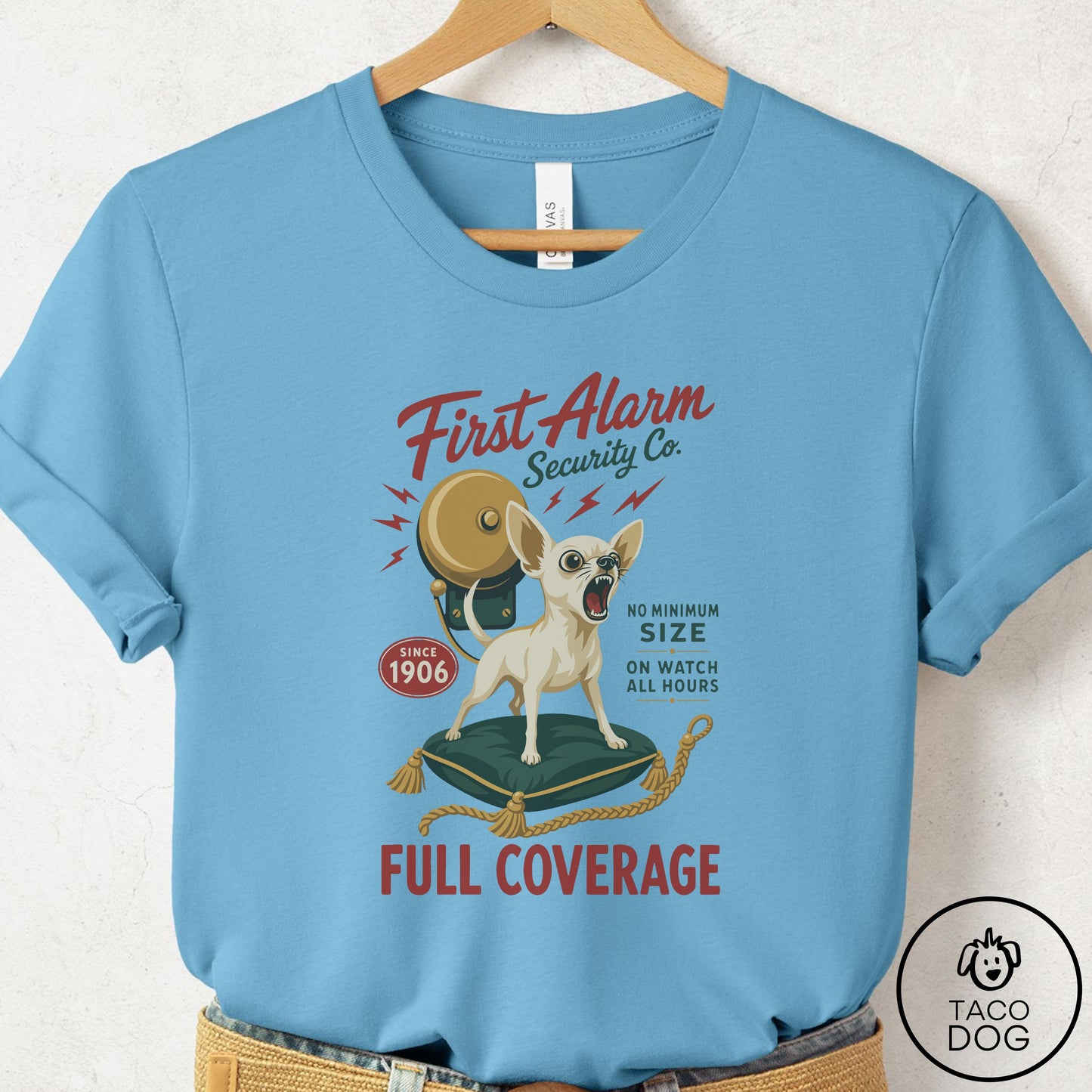 Chihuahua Family Business T-Shirt Ocean Blue Taco-Dog