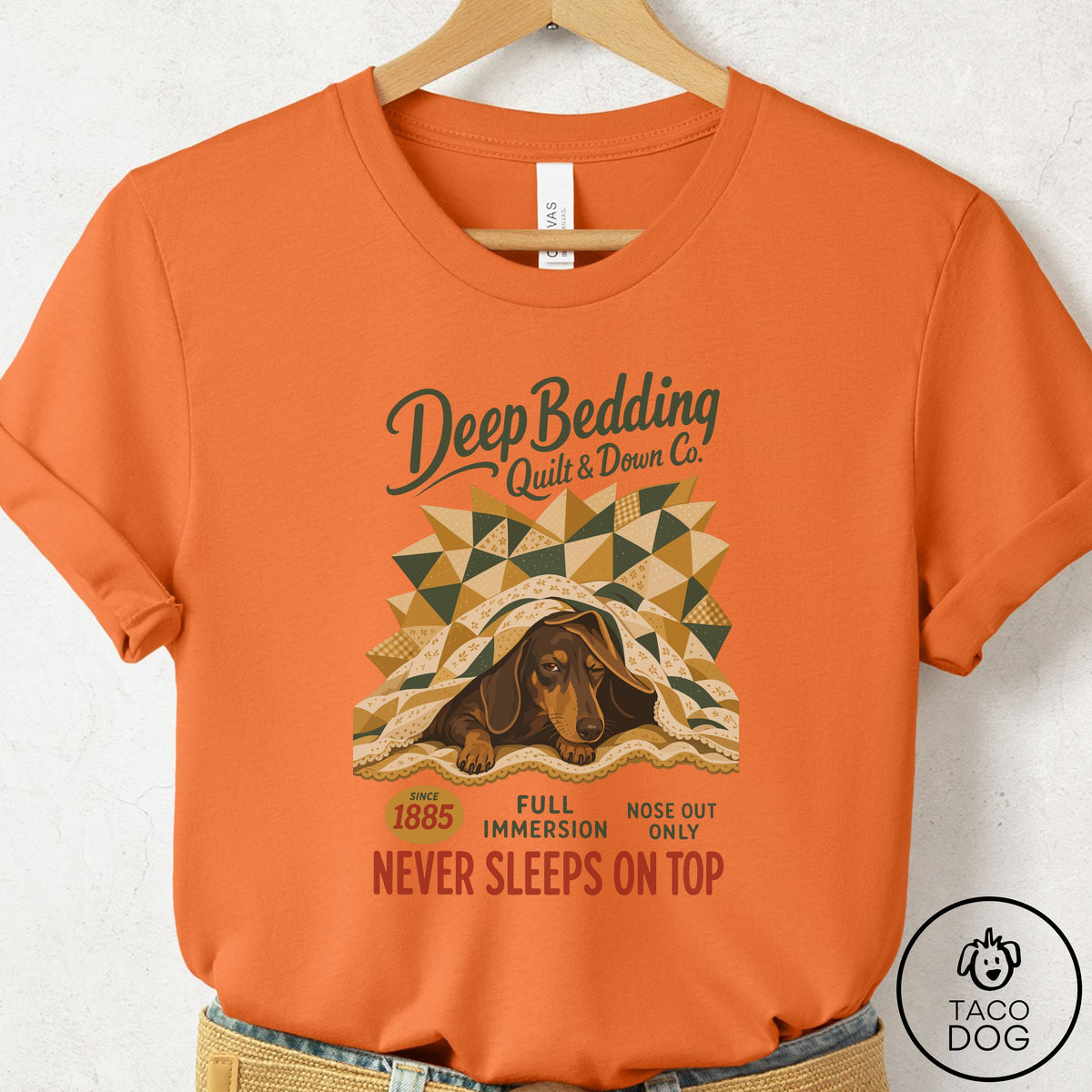 Dachshund Family Business T-Shirt, design close-up