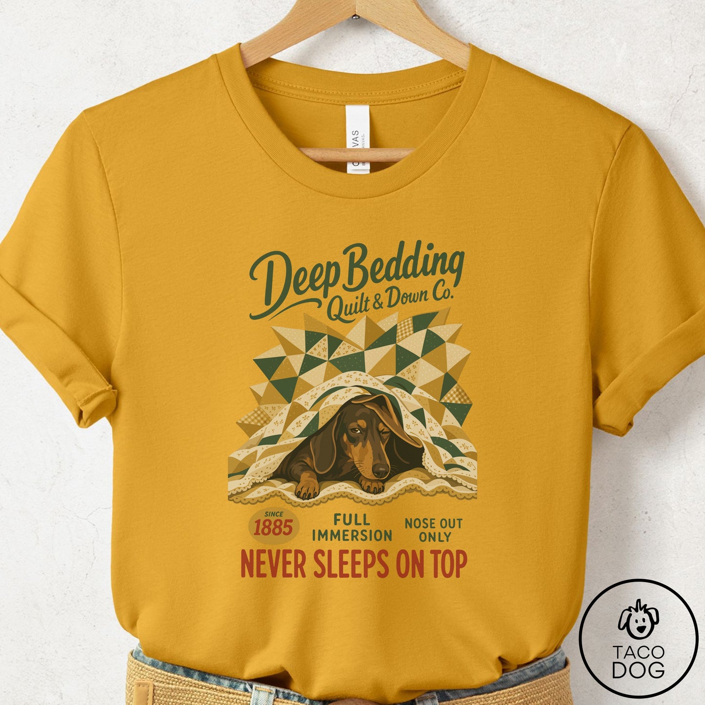 Dachshund Family Business T-Shirt Mustard Taco-Dog