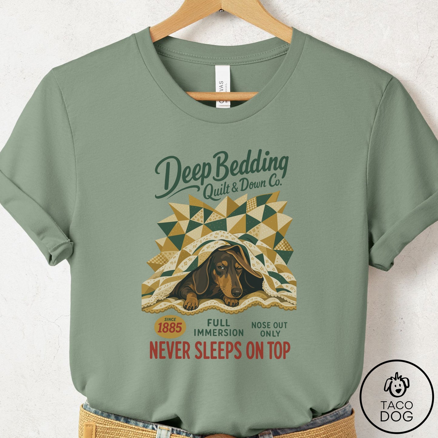 Dachshund Family Business T-Shirt Sage Taco-Dog