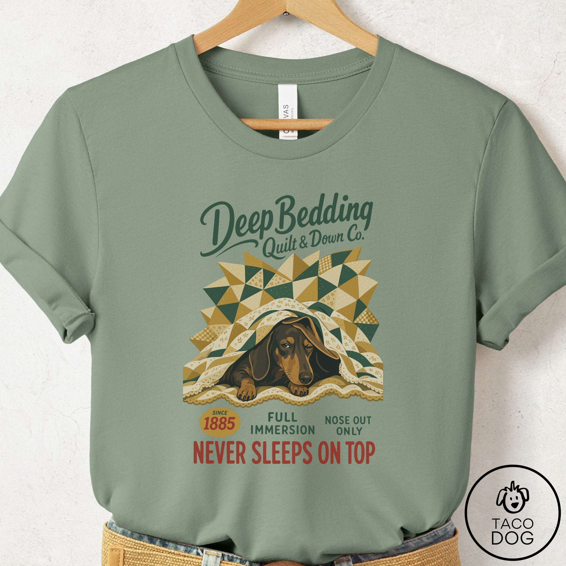 Dachshund Family Business T-Shirt Sage Taco-Dog