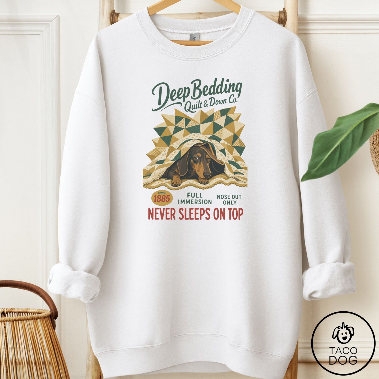Dachshund Family Business Sweatshirt White Taco-Dog