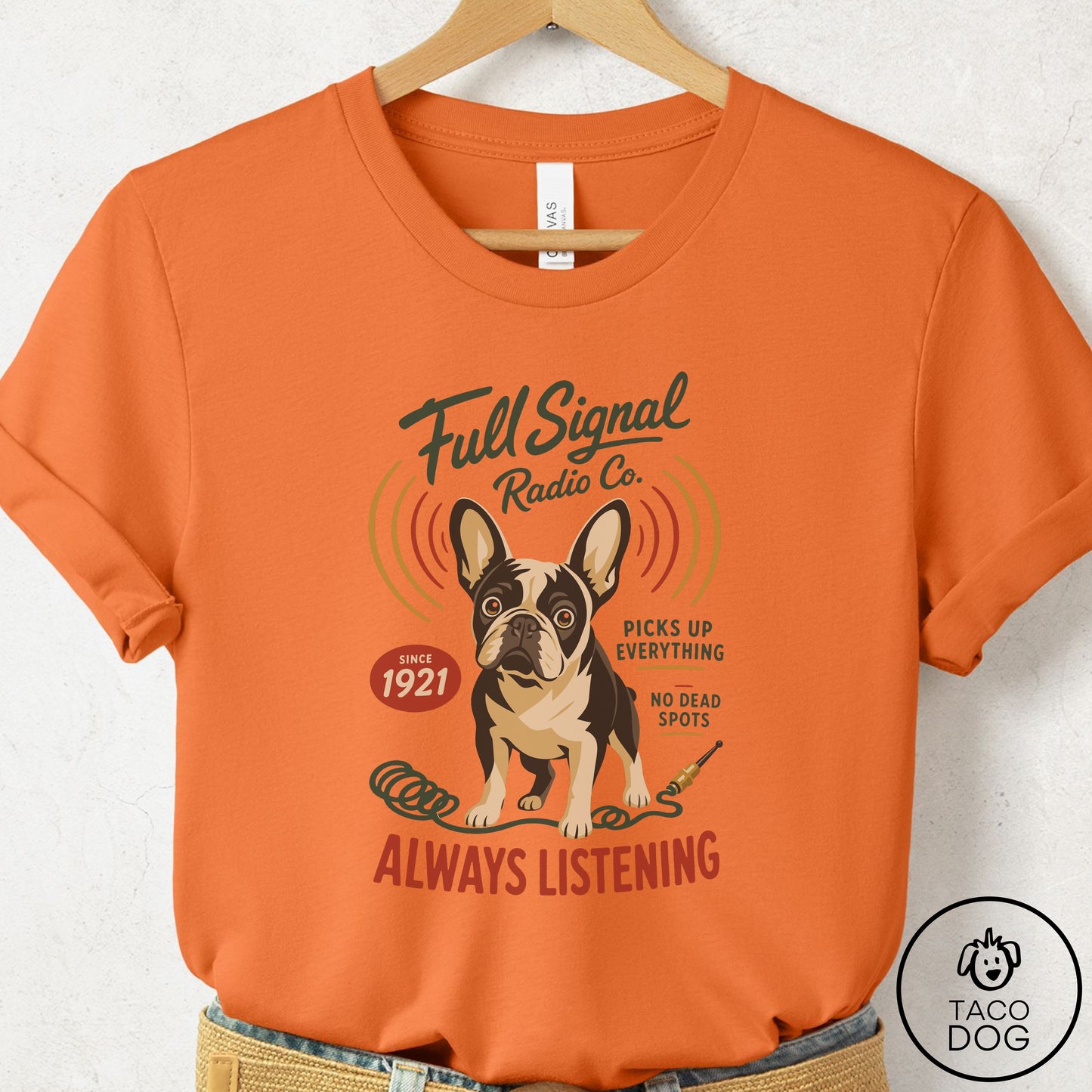French Bulldog Frenchie Family Business T-Shirt Burnt Orange Taco-Dog