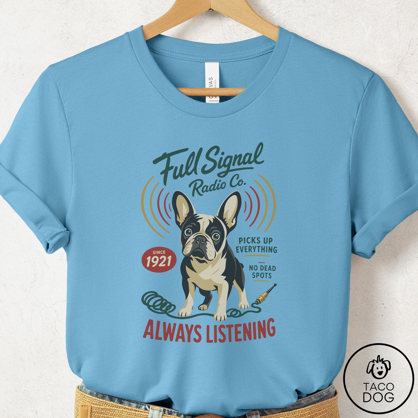 French Bulldog Frenchie Family Business T-Shirt Ocean Blue Taco-Dog